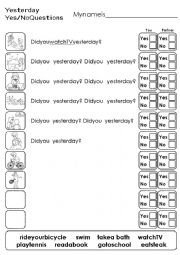 English Worksheet: fun activity simple past