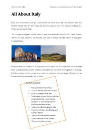 English Worksheet: All about Italy