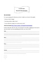 English Worksheet: The Lady and the Reaper Short Film Video Worksheet