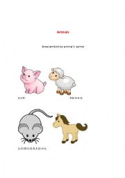 English Worksheet: Animals