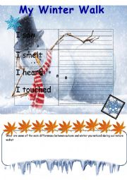 English Worksheet: My Winter Walk