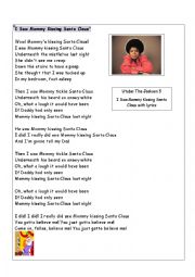 English Worksheet: Fun Christmas Songs - Jackson 5- I saw mommy kissing Santa Claus