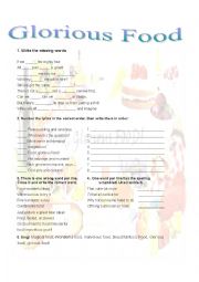 English Worksheet: Song Lyrics - Food Glorious Food