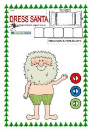English Worksheet: Dress Santa