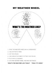 English Worksheet: My Weather Wheel