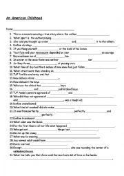 English Worksheet: An American childhood