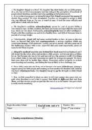 English Worksheet: full-term test n1