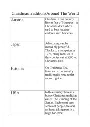 English Worksheet: Bizzarre Christmas traditions around the world