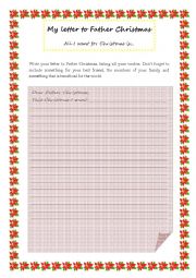 English Worksheet: My letter to Father Christmas