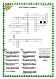 English Worksheet: Christmas Crossword