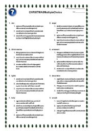 English Worksheet: Christmas Worksheet - Matching Pairs 