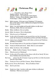 English Worksheet: Christmas Play