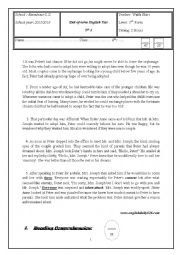 English Worksheet: end of term test n1