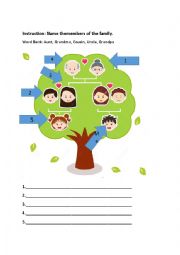 English Worksheet: Family members