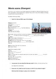 English Worksheet: Divergent scene fill the gaps