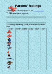 English Worksheet: Have fun with Nemo_ feelings and imperatives