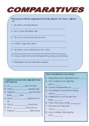 English Worksheet: comparatives