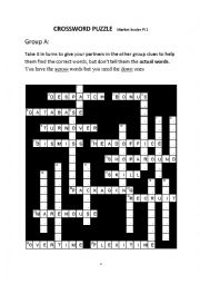 English Worksheet: Crossword puzzle