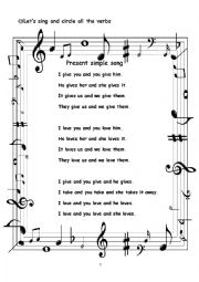 English Worksheet: Present simple song