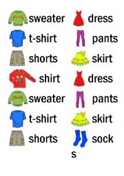 English Worksheet: Read Build Write - clothing