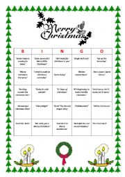 English Worksheet: Bingo (Christmas Songs)