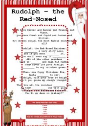 Rudolph - the Red-Nosed Reindeer (fill in the gaps, present and past simple