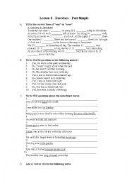 English Worksheet: simple past