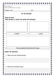 English Worksheet: In the Garden