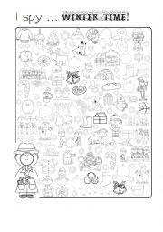 English Worksheet: I Spy....Winter Time!