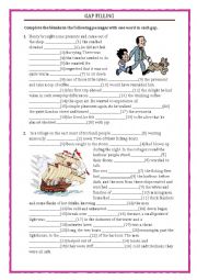 English Worksheet: GAP FILLING with a key 2