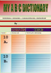 English Worksheet: 250-word-dictionary template for your students