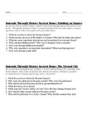 English Worksheet: Ancient Rome - Video Questions