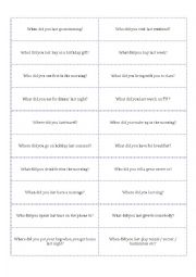 English Worksheet: Past Simple Answering questions
