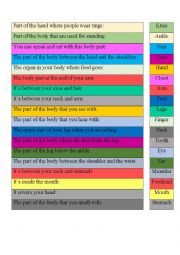 English Worksheet: Body parts