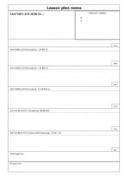 Type-able Lesson Plan Template