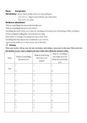 English Worksheet: complaints