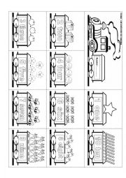 English Worksheet: train of numbers