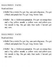 English Worksheet: Halloween faces