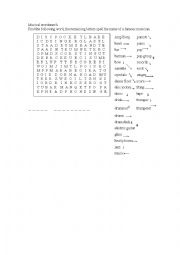 English Worksheet: musical wordsearch