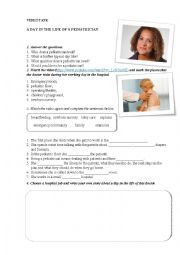 English Worksheet: Video Task. A day in the life of a pediatrician
