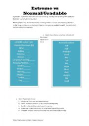 English Worksheet: Extreme Adjectives 