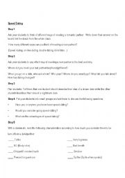 English Worksheet: speed dating