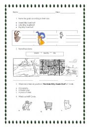 English Worksheet: The Three Billt Goats Introduction