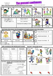 present continuous worksheet