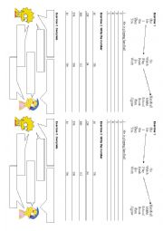 English Worksheet: Review present continuous and numbers