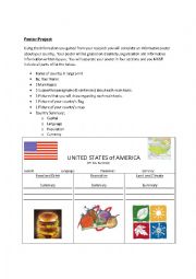 English Worksheet: Research a Country Poster Project