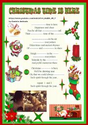 English Worksheet: Christmas time is here song by Daniela Andrade