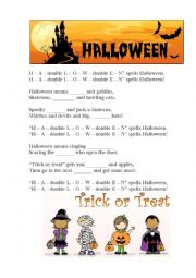 English Worksheet: Halloween song