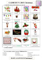 English Worksheet: Cadbury Christmas Advert