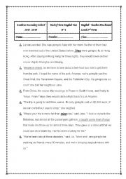 English Worksheet: end term english test n1 2nd form